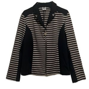 Women’s ANNIE KLEIN, Zip Up, Collared, Casual Dressy Coat, Tan/Black, S-L